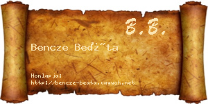 Bencze Beáta névjegykártya